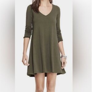 Olive Green V-Neck Dress